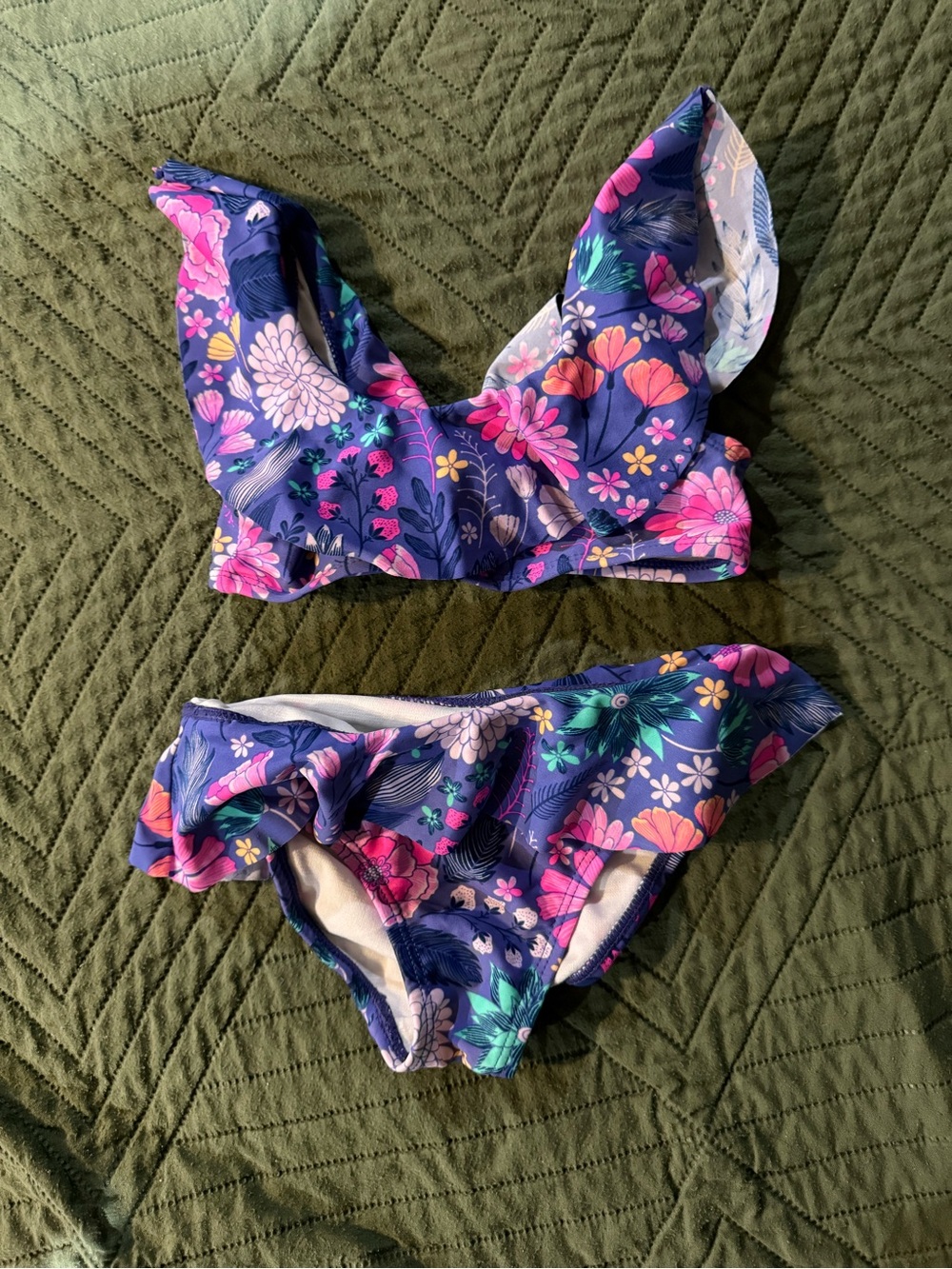 24 months  Floral Ruffle Two-Piece Swimsuit